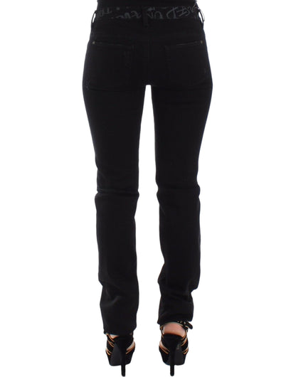 Ermanno Scervino Jeans Slim Neri Pantaloni in Denim Skinny Stretch