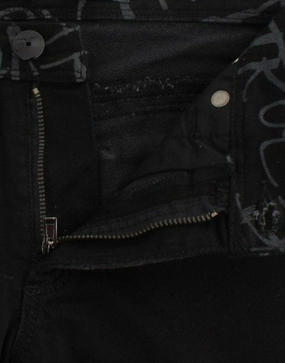Ermanno Scervino Jeans Slim Neri Pantaloni in Denim Skinny Stretch