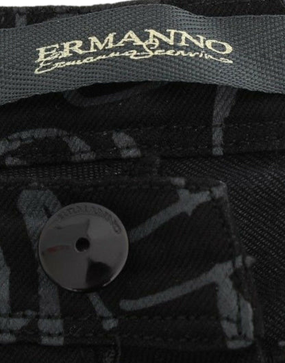 Ermanno Scervino Jeans Slim Neri Pantaloni in Denim Skinny Stretch