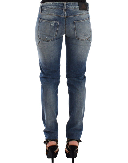 Ermanno Scervino Jeans Slim Blu Pantaloni Denim Dritti Elasticizzati