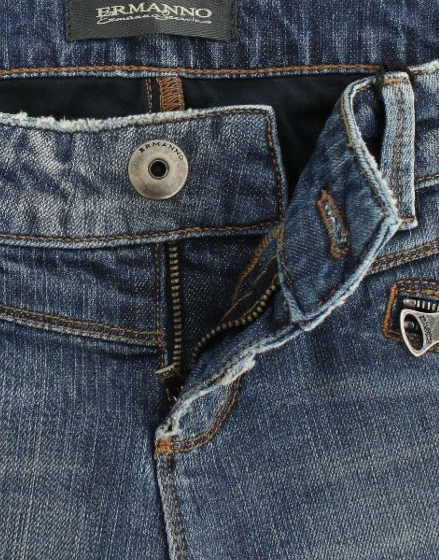 Ermanno Scervino Jeans Slim Blu Pantaloni Denim Dritti Elasticizzati