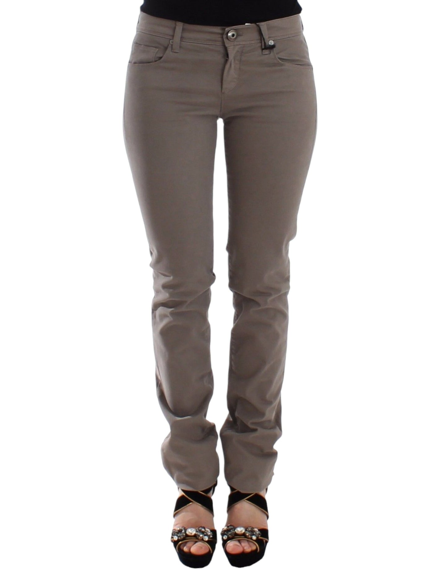 Ermanno Scervino Jeans Slim Beige Taupe Denim Pants Skinny
