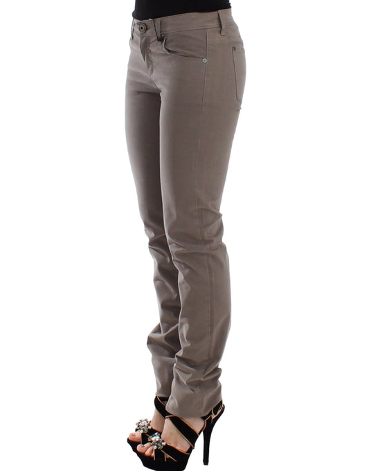 Ermanno Scervino Jeans Slim Beige Taupe Denim Pants Skinny
