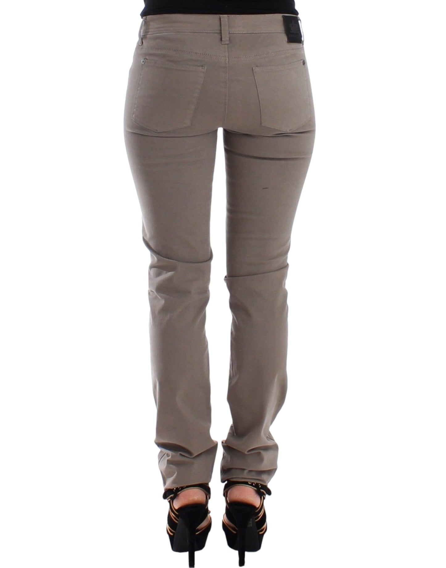 Ermanno Scervino Jeans Slim Beige Taupe Denim Pants Skinny
