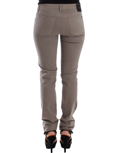 Ermanno Scervino Jeans Slim Beige Taupe Denim Pants Skinny