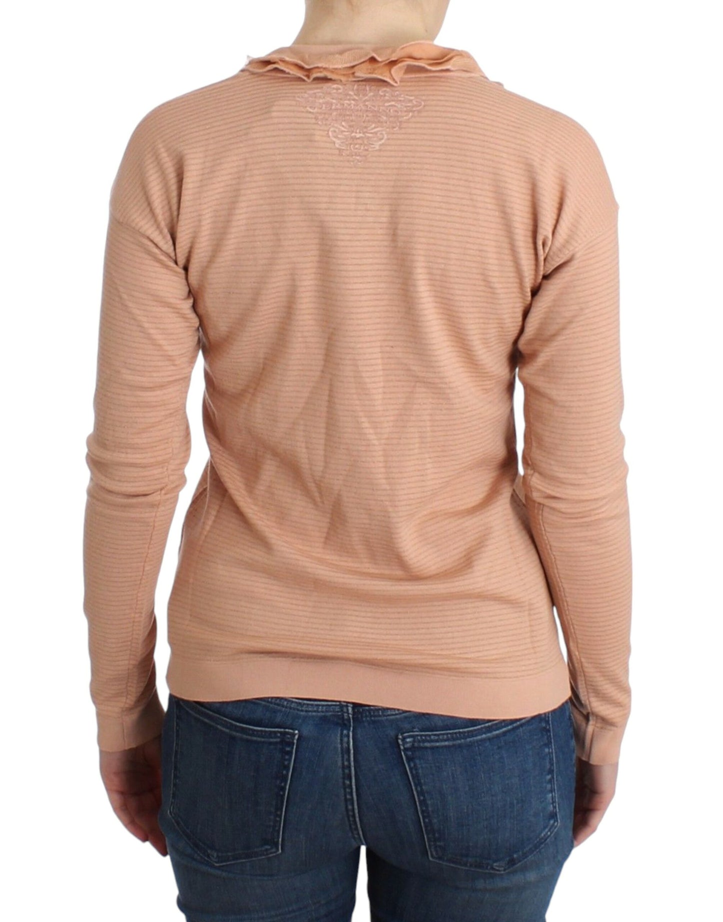 Maglia a maniche lunghe a righe in misto lana arancione Ermanno Scervino