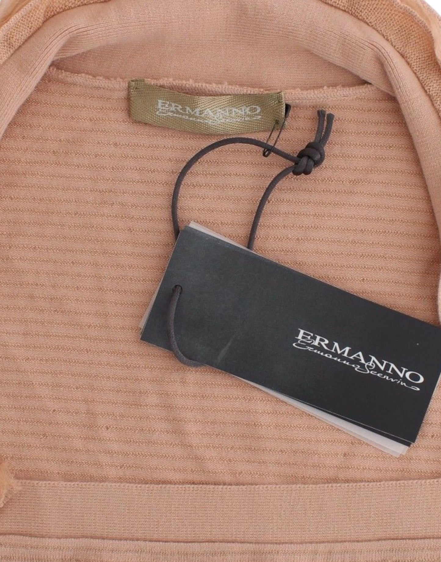 Maglia a maniche lunghe a righe in misto lana arancione Ermanno Scervino