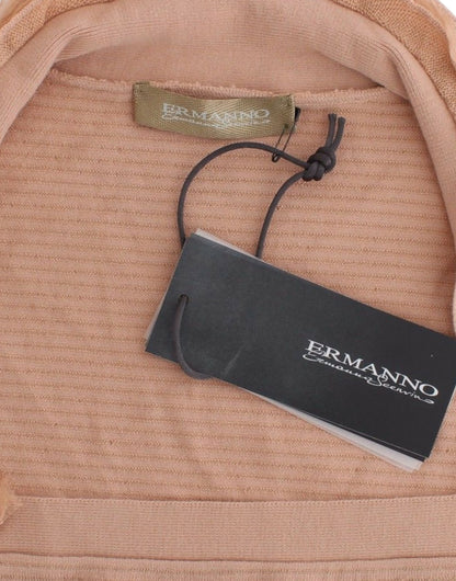 Maglia a maniche lunghe a righe in misto lana arancione Ermanno Scervino