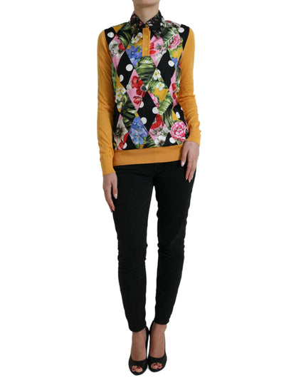 Dolce &amp; Gabbana Maglione Henley in cashmere patchwork multicolore