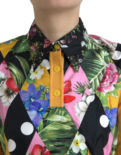 Dolce &amp; Gabbana Maglione Henley in cashmere patchwork multicolore