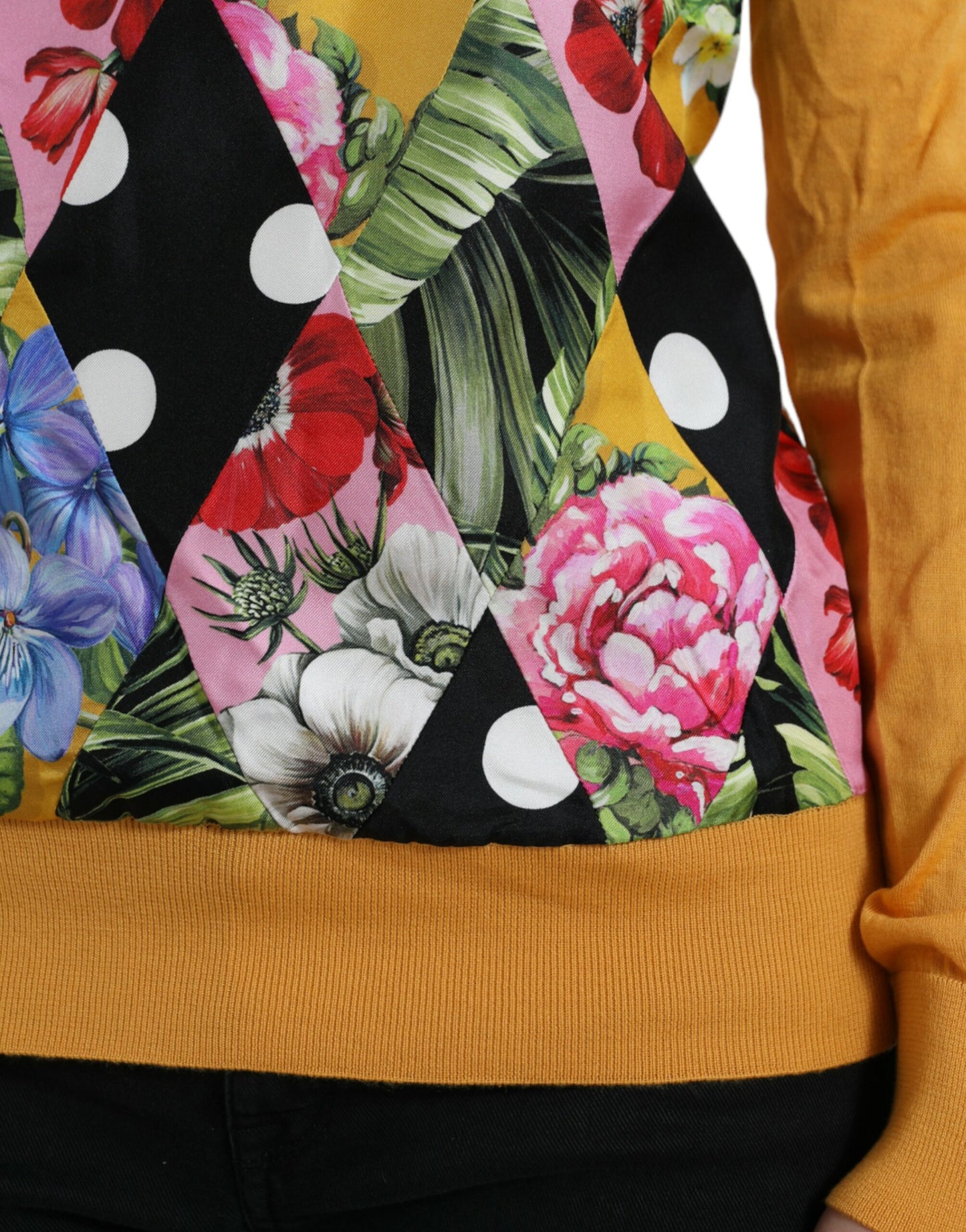Dolce &amp; Gabbana Maglione Henley in cashmere patchwork multicolore