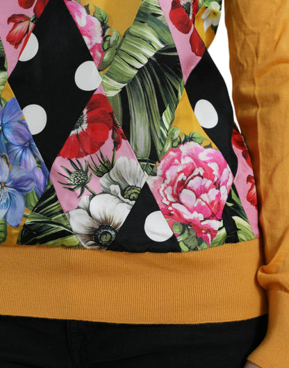 Dolce &amp; Gabbana Maglione Henley in cashmere patchwork multicolore