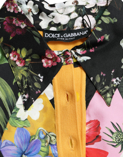 Dolce &amp; Gabbana Maglione Henley in cashmere patchwork multicolore