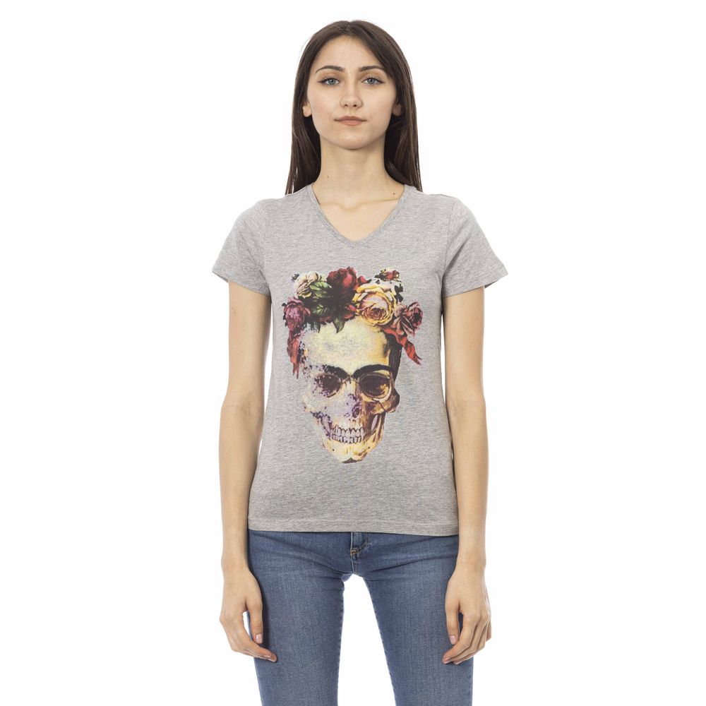 Trussardi Action Top da donna in cotone grigio