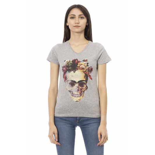 Trussardi Action Top da donna in cotone grigio