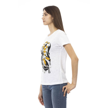 T-shirt da donna Trussardi Action in cotone bianco