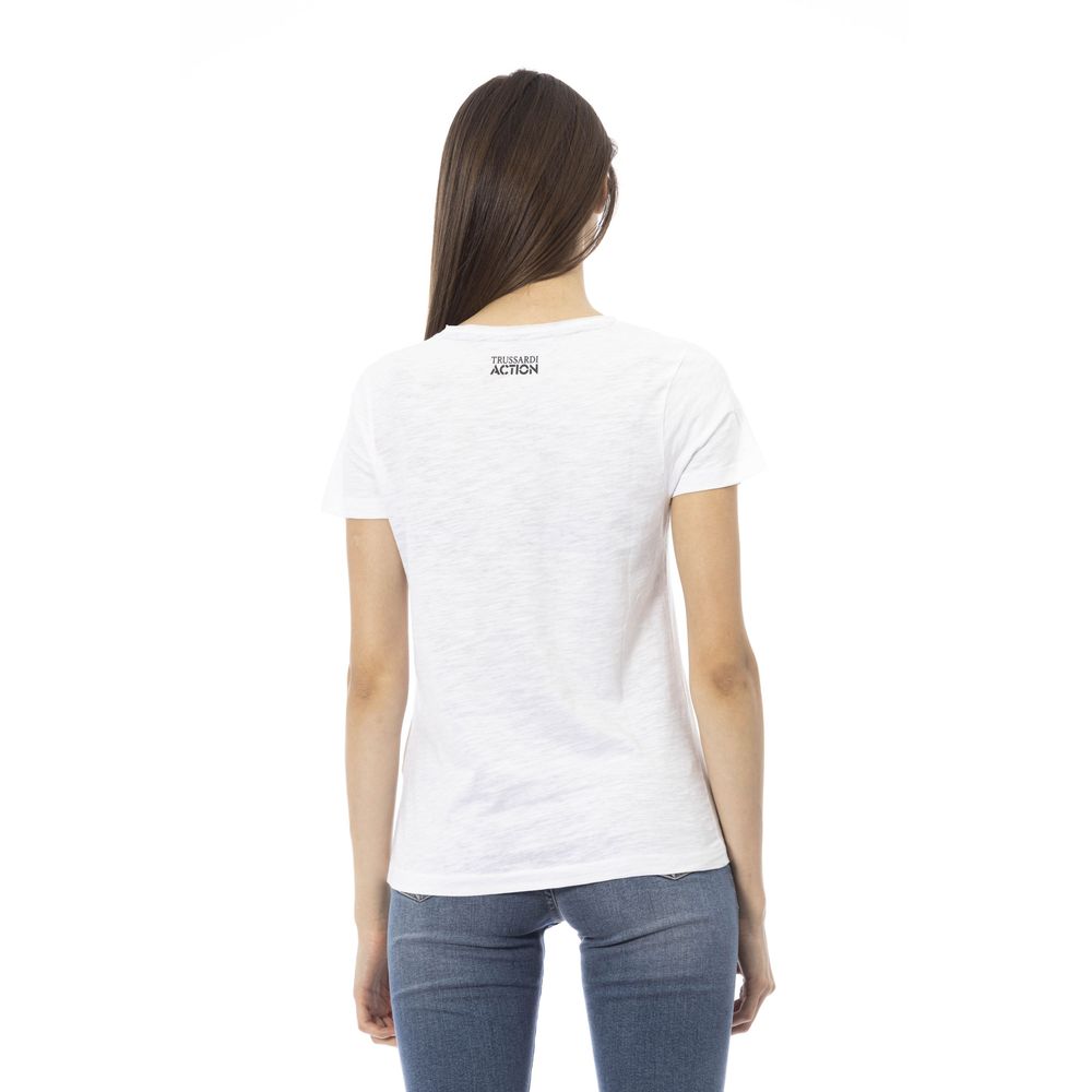 T-shirt da donna Trussardi Action in cotone bianco