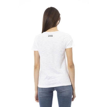 T-shirt da donna Trussardi Action in cotone bianco