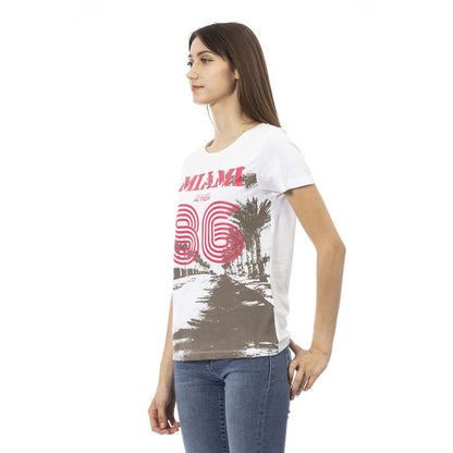 T-shirt da donna Trussardi Action in cotone bianco