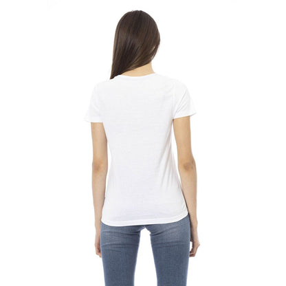 T-shirt da donna Trussardi Action in cotone bianco