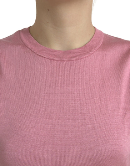 Canotta corta senza maniche con scollo rotondo rosa Dolce &amp; Gabbana
