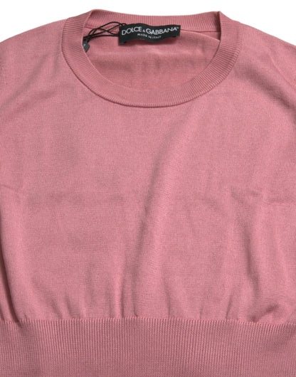 Canotta corta senza maniche con scollo rotondo rosa Dolce &amp; Gabbana