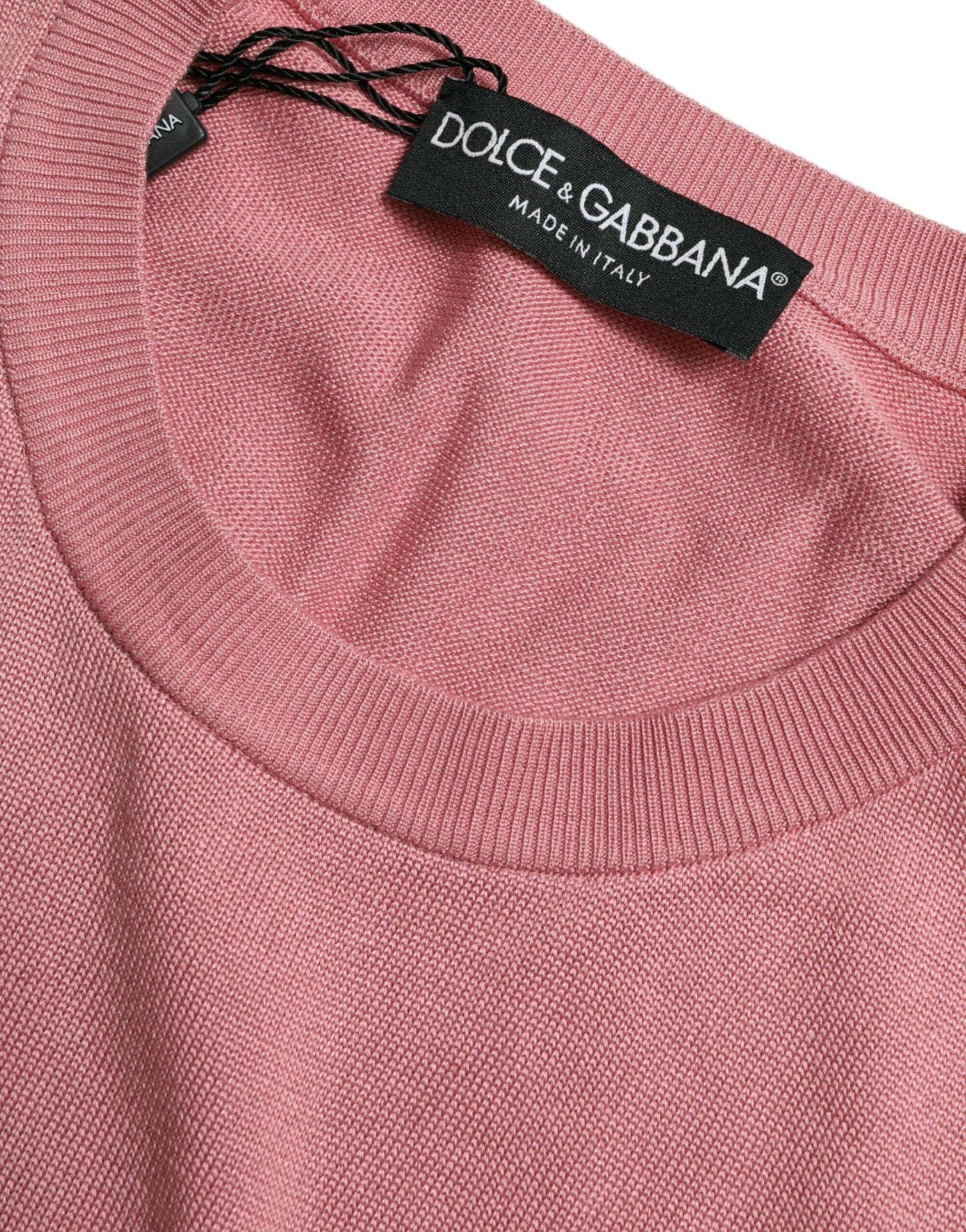 Canotta corta senza maniche con scollo rotondo rosa Dolce &amp; Gabbana