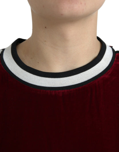 Dolce &amp; Gabbana Maglione girocollo in velluto bordeaux