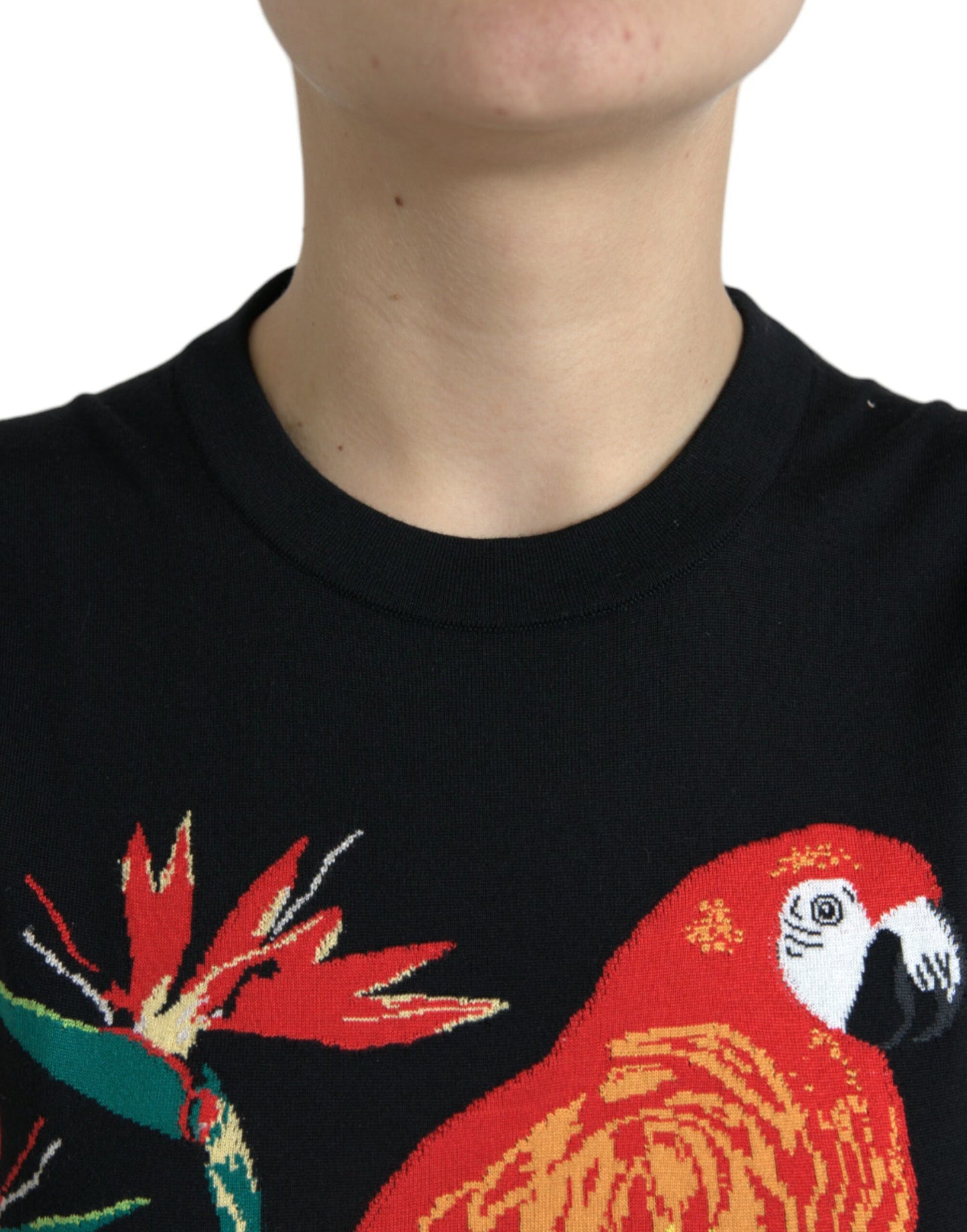 Canotta senza maniche con scollo rotondo nero "Jungle" di Dolce &amp; Gabbana