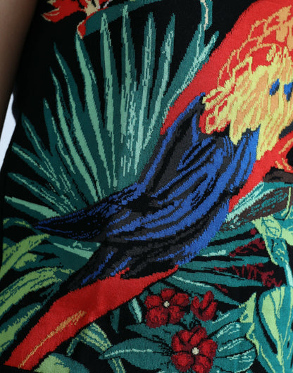 Canotta senza maniche con scollo rotondo nero "Jungle" di Dolce &amp; Gabbana