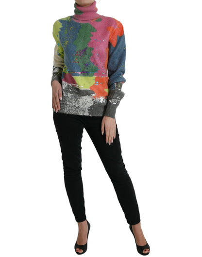Dolce &amp; Gabbana Maglione dolcevita in mohair multicolore