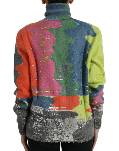 Dolce &amp; Gabbana Maglione dolcevita in mohair multicolore