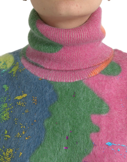 Dolce &amp; Gabbana Maglione dolcevita in mohair multicolore