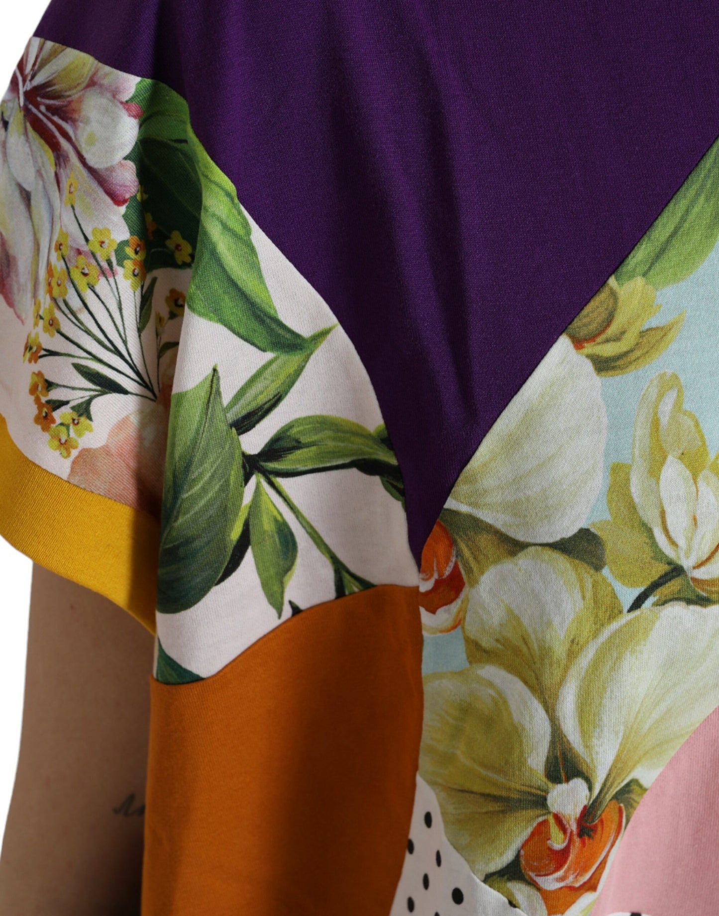 Dolce &amp; Gabbana Top in cotone e seta patchwork multicolore