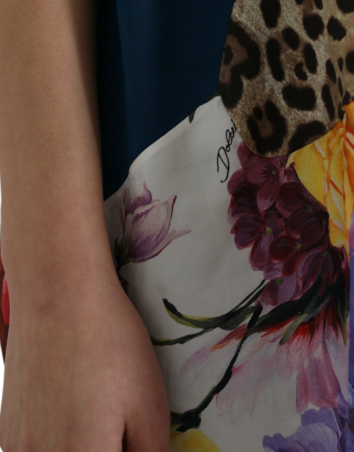 Dolce &amp; Gabbana Top in cotone e seta patchwork multicolore