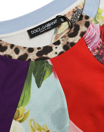 Dolce &amp; Gabbana Top in cotone e seta patchwork multicolore