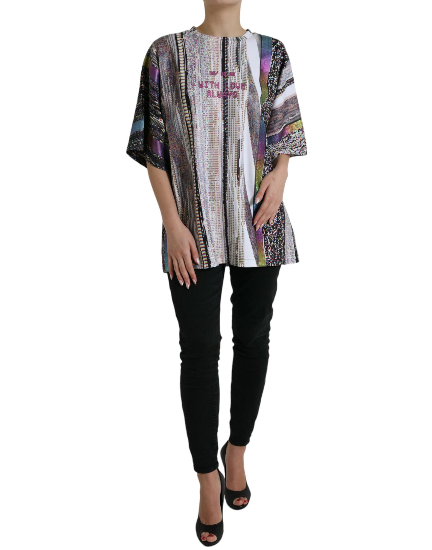T-shirt con stampa multicolore Dolce &amp; Gabbana con scritta "Love Always"