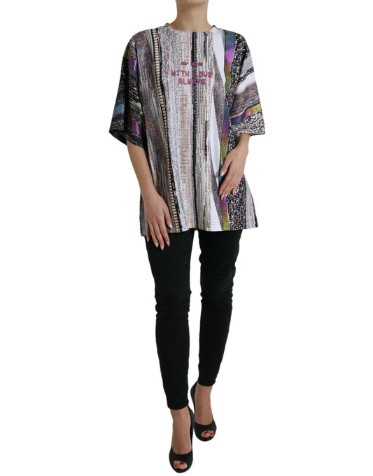 T-shirt con stampa multicolore Dolce &amp; Gabbana con scritta "Love Always"