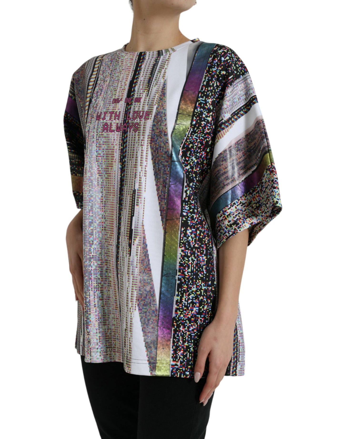 T-shirt con stampa multicolore Dolce &amp; Gabbana con scritta "Love Always"