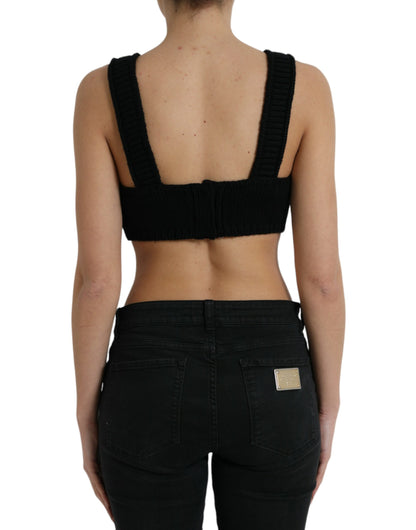 Top bustier corto in cashmere con scollo a V Dolce &amp; Gabbana