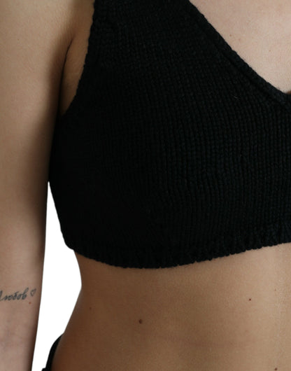 Top bustier corto in cashmere con scollo a V Dolce &amp; Gabbana