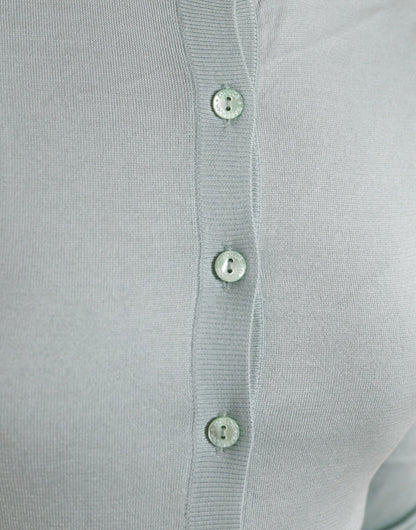 Dolce &amp; Gabbana Cardigan girocollo in seta azzurro chiaro