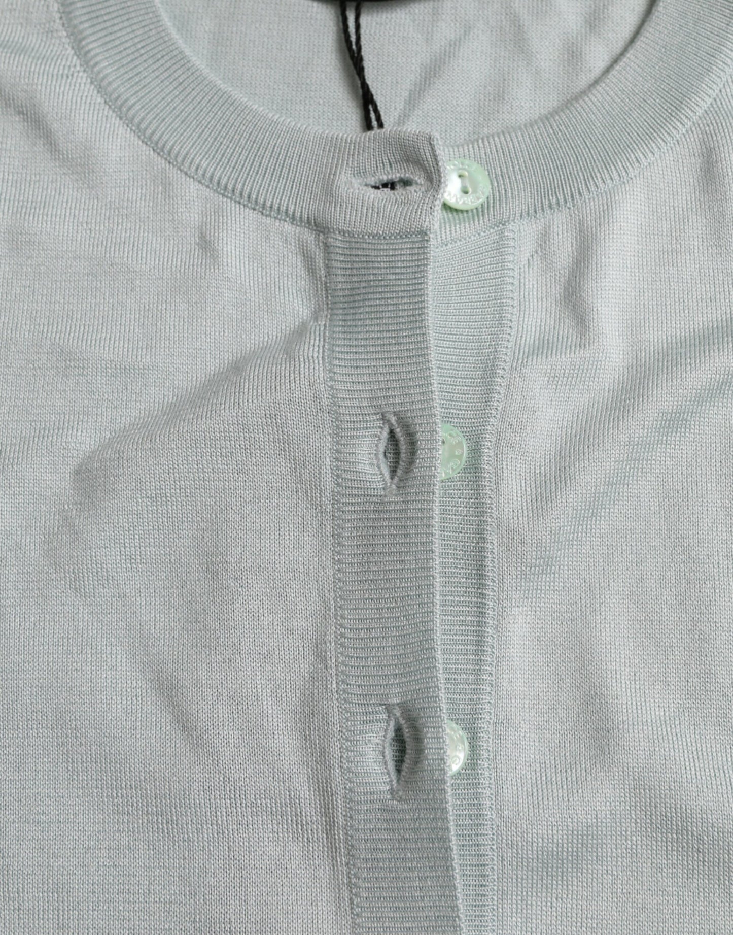 Dolce &amp; Gabbana Cardigan girocollo in seta azzurro chiaro