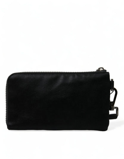 Borsa a tracolla con portachiavi e logo Dolce &amp; Gabbana in nylon nero
