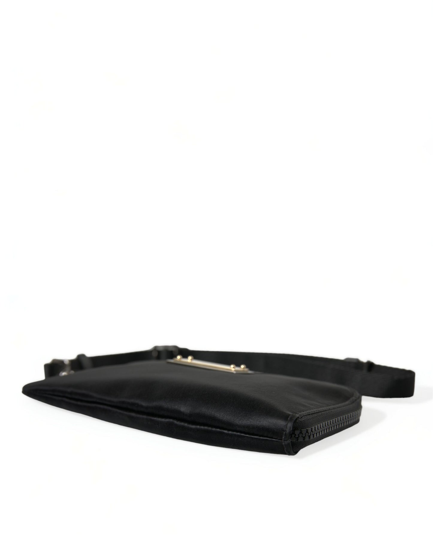 Borsa a tracolla con portachiavi e logo Dolce &amp; Gabbana in nylon nero
