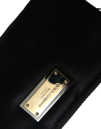 Borsa a tracolla con portachiavi e logo Dolce &amp; Gabbana in nylon nero