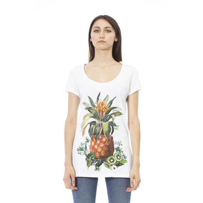 T-shirt da donna in cotone bianco Just Cavalli