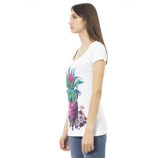 T-shirt da donna in cotone bianco Just Cavalli