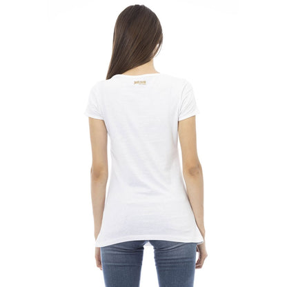 T-shirt da donna in cotone bianco Just Cavalli