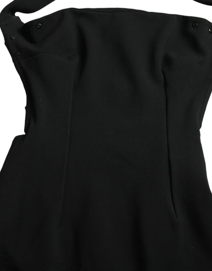 Dolce &amp; Gabbana Abito midi senza maniche con scollo a V nero